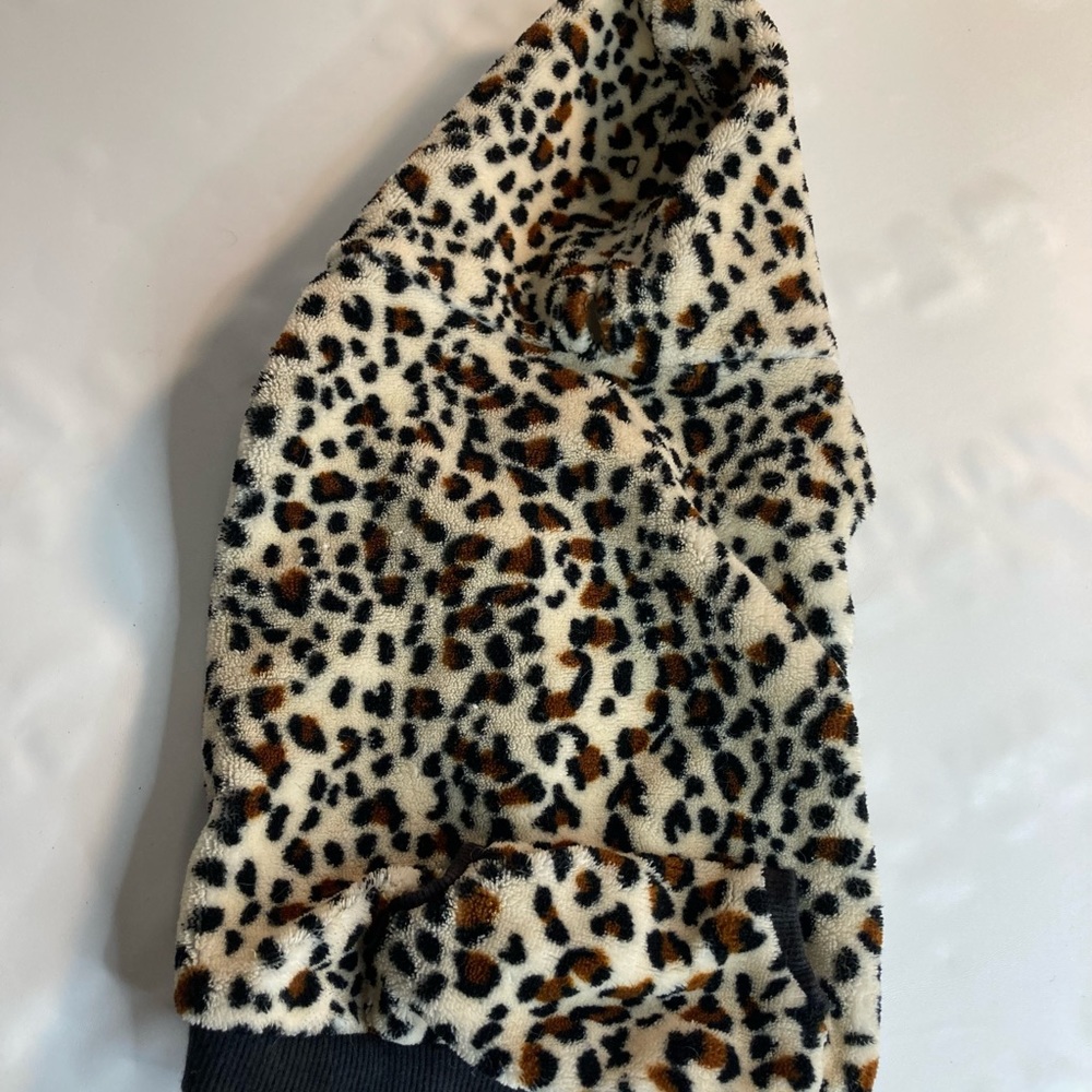Leopard dogs fleece hooded coat medium big lots